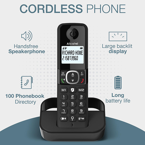 Alcatel F860 Duo Twin Pack Cordless Phones with Call Block | Black