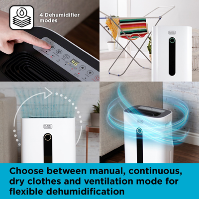 Black & Decker Dehumidifier - 20L - White