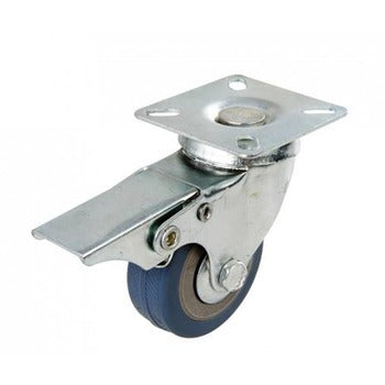 Radius 50mm Braked Rubber Swivel Castor