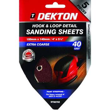 Dekton 140mm Detail Sandpaper 40G DEKT80762