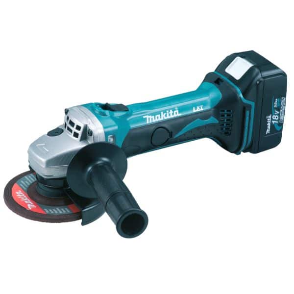 DGA452RTJ-MAKITA ANGLE GRINDER 115MM SLIDE SWITCH WITH 2X 5.0AH BATTERIES