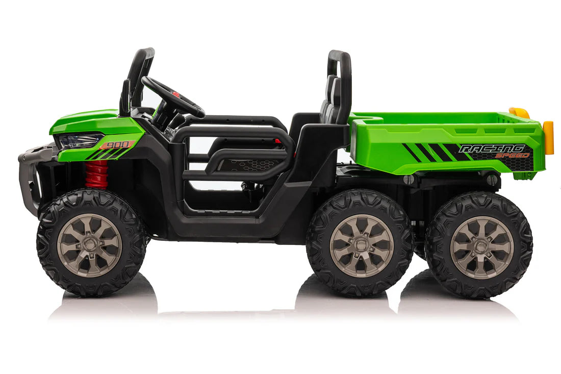 24V 6-Wheel Gator Two Seat Ride-On Electric Vehicle with Tipping Feature Kids Ride On Toy.