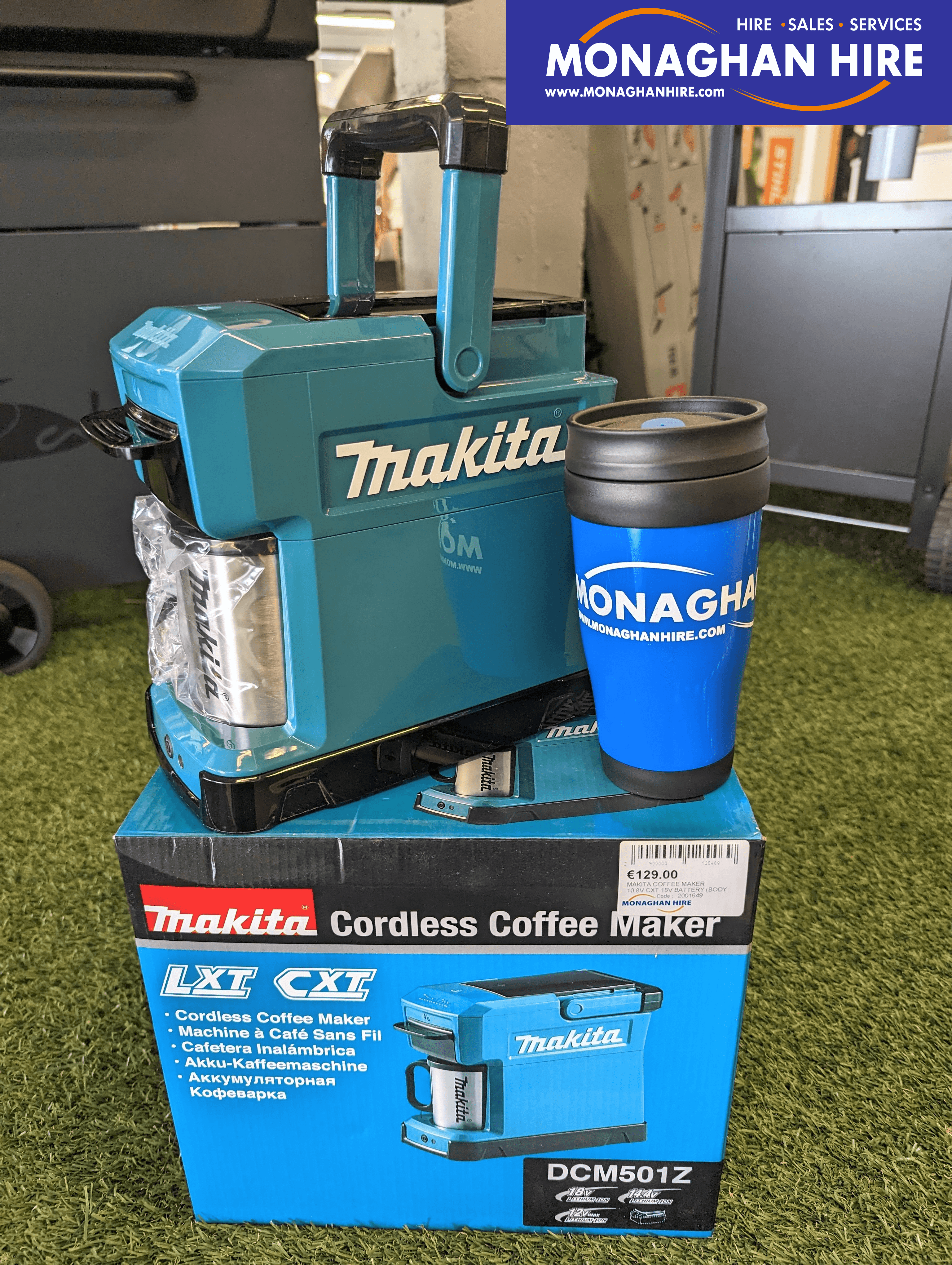 MAKITA DCM501Z 18V LI-ION CXT / LXT CORDLESS COFFEE MACHINE - BARE (673HF) Monaghan Hire