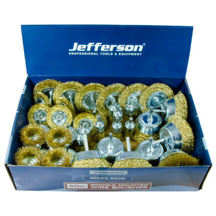 Jefferson 40 Pieces Spindle Mounted Wire Brushes