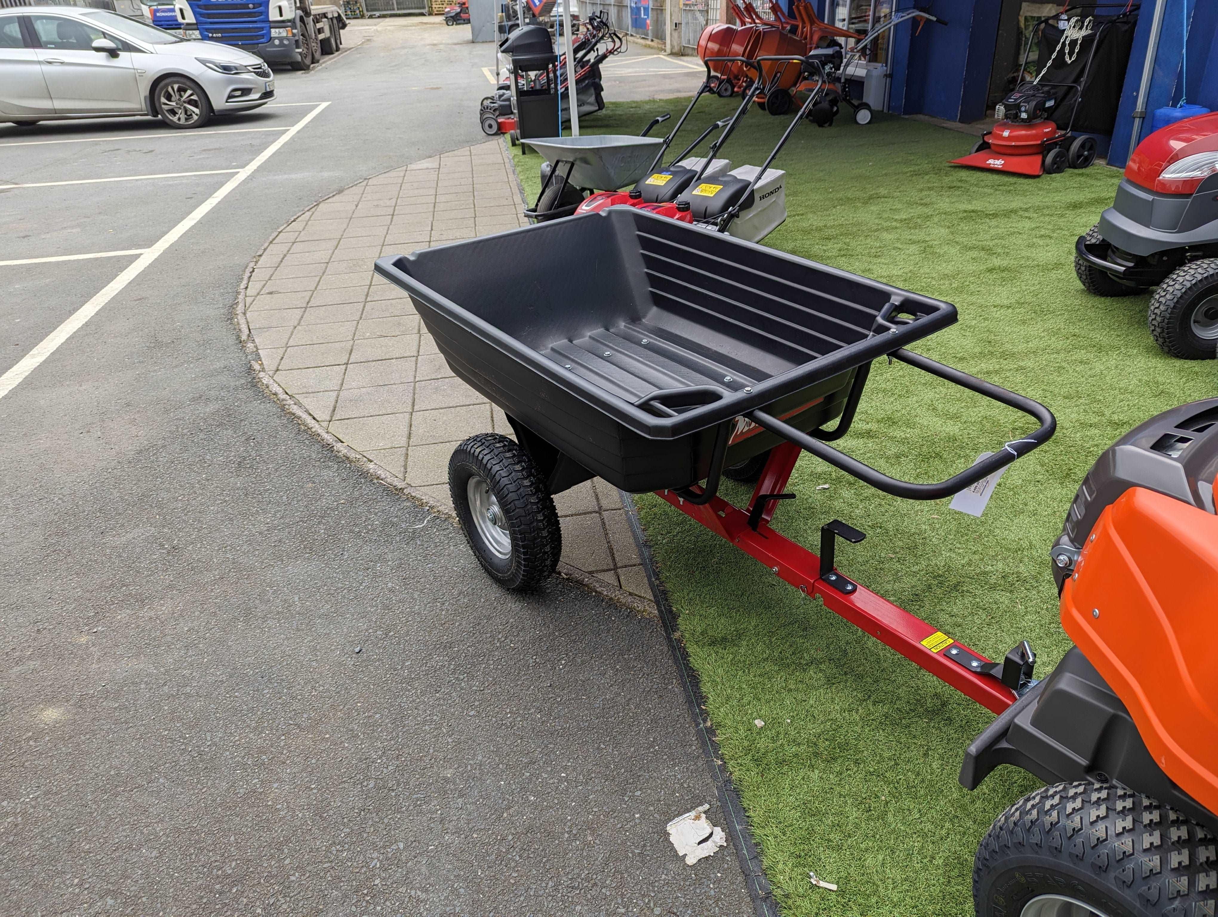 AMA Ride On Trailer  (Poly Trailing Dump Cart - 295Kg Capacity)  ADIRN0503 Monaghan Hire