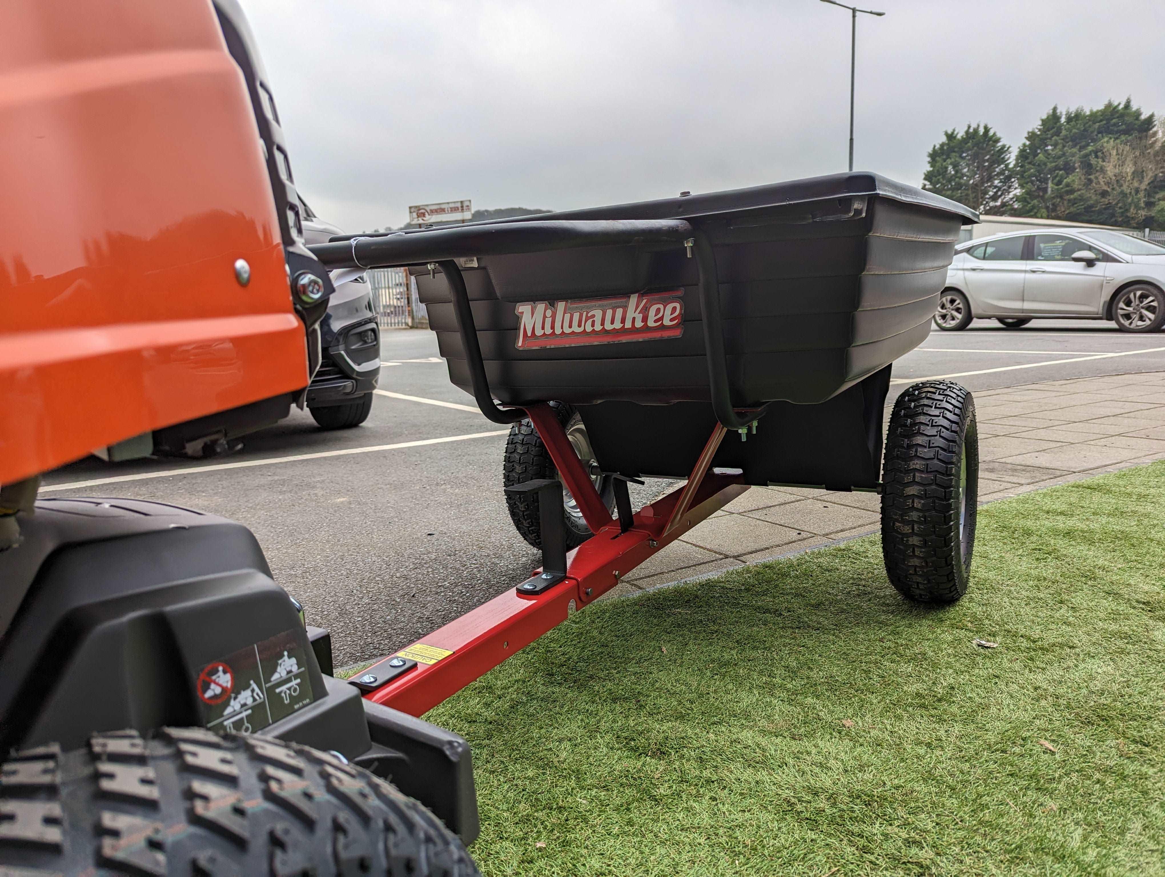 AMA Ride On Trailer  (Poly Trailing Dump Cart - 295Kg Capacity)  ADIRN0503 Monaghan Hire