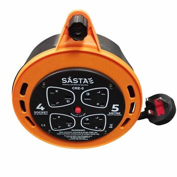 SASTA 5m 220v Enclosed Cable Reel 4 Sockets