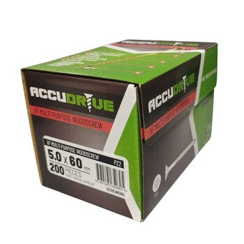 Accudrive 5 x 60 (Box of 200) Accudrive Screws Yellow