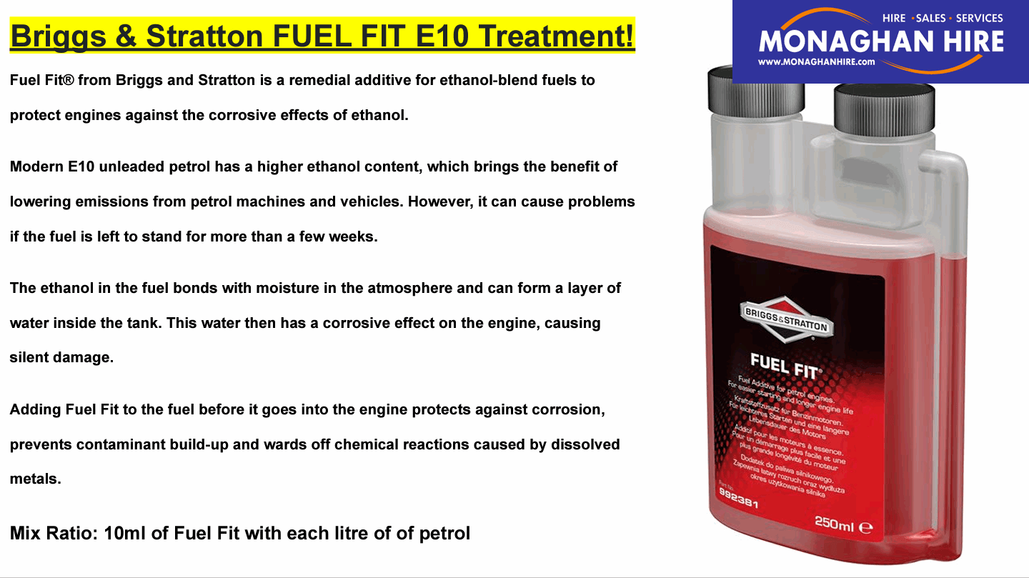 Briggs & Stratton FUEL FIT E10 Treatment (250ml) Monaghan Hire