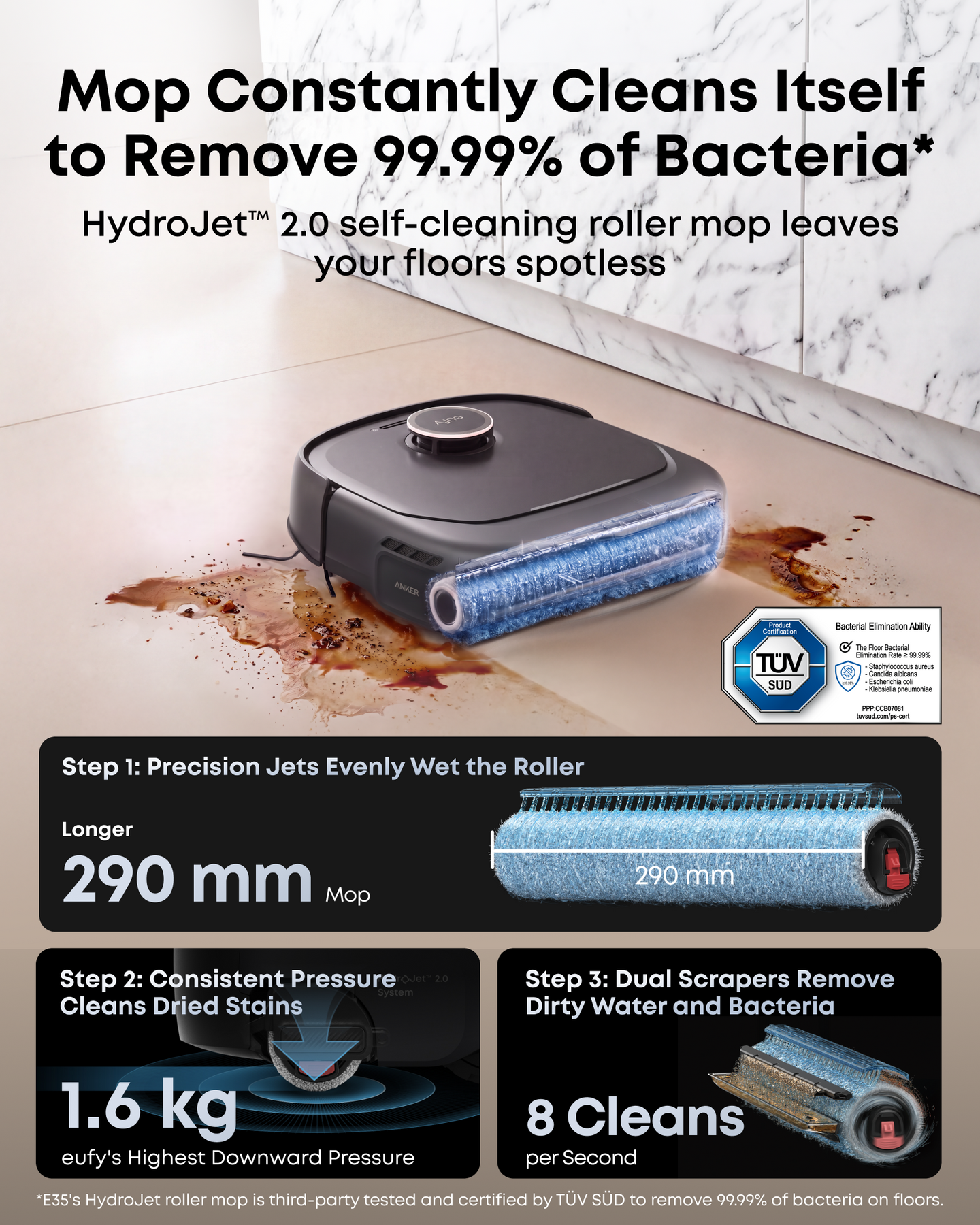 Anker eufy E35 Omni, Robot Vacuum Cleaner with Mop, 35,000 Pa T210MV11