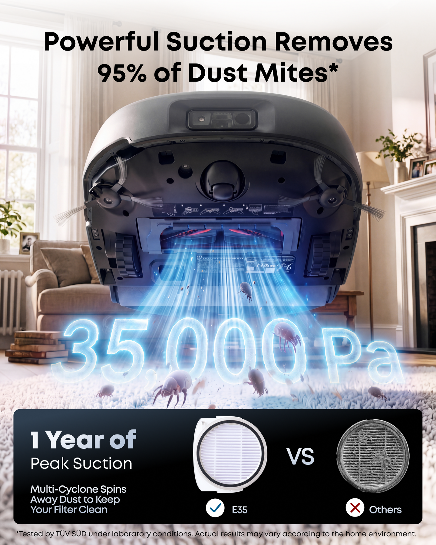 Anker eufy E35 Omni, Robot Vacuum Cleaner with Mop, 35,000 Pa T210MV11