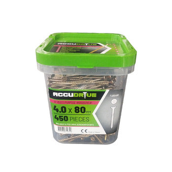 Tub 4x80 Accudrive Screws (tub Qty 450) TUBS480