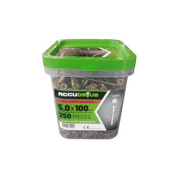 Tub 5x100 Accudrive Screws (tub Qty 250) TUBS5100