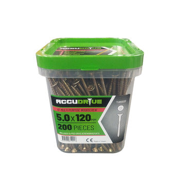 Tub 5X120 Accudrive Screws (Tub Qty 200)