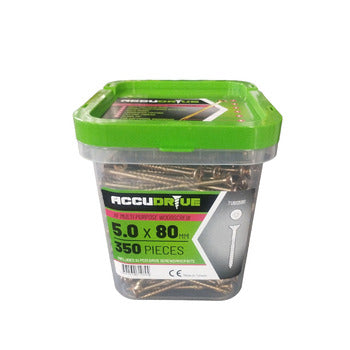 Tub 5X80 Accudrive Screws (Tub Qty 350)