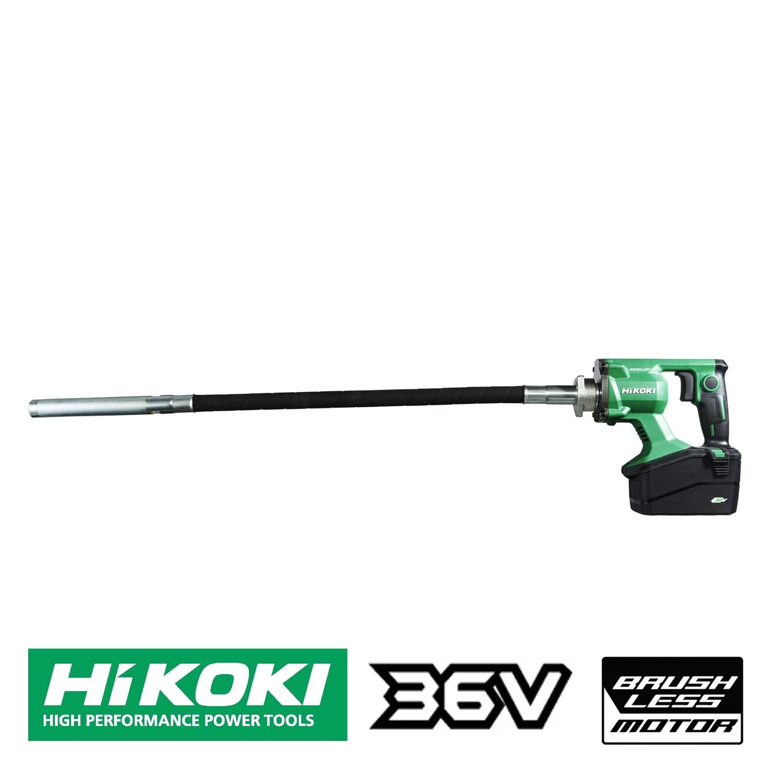 HIKOKI UV3628 MultiVolt 36 V battery concrete vibrator, 28 mm diameter