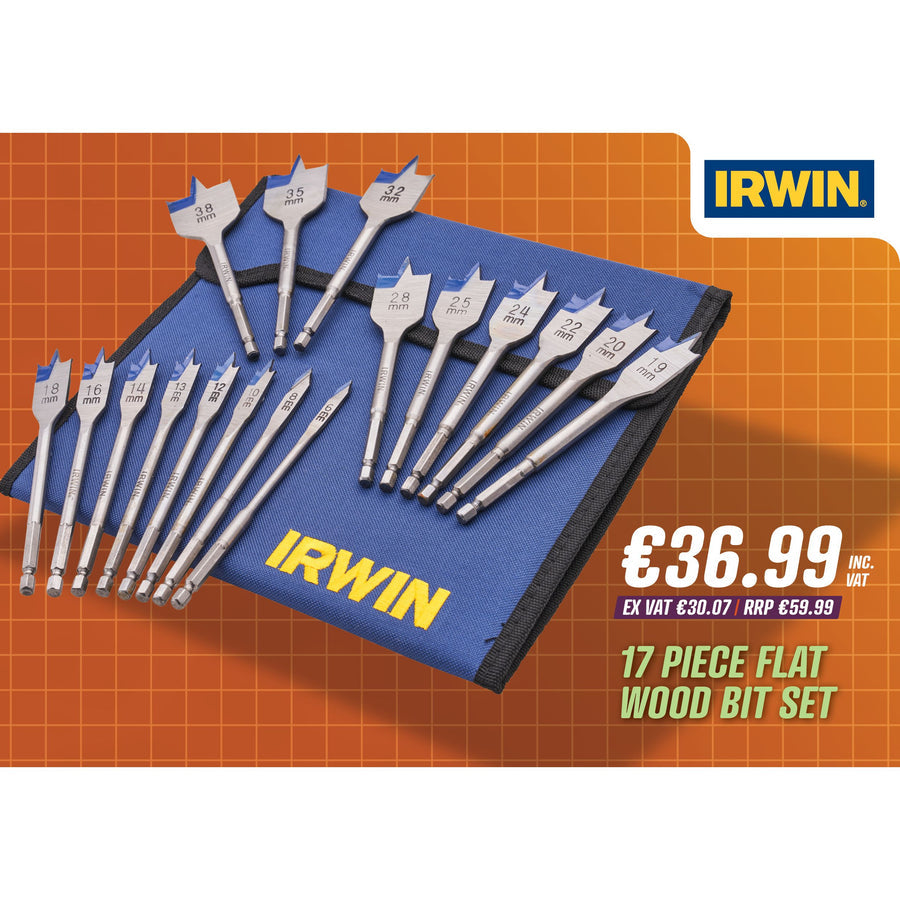 Irwin 17 Piece Blue Groove Set XMS25FLATBIT