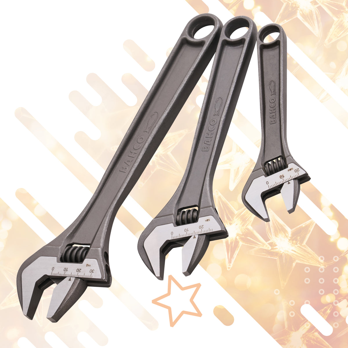 BACHO 3 PIECE ADJUSTABLE WRENCH SET XMS26ADJ3