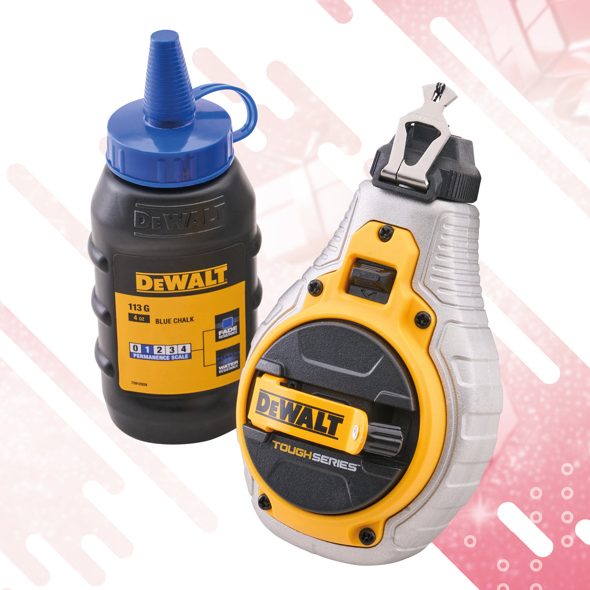 DEWALT 30m (100ft) CHALK LINE & BLUE CHALK SET XMS26CHALK
