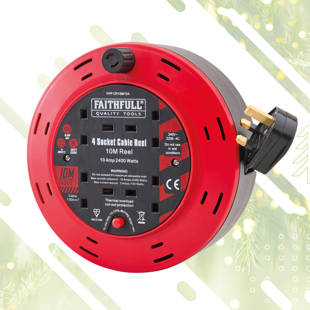 FAITHFULL 10M CABLE REEL XMS26CR10M