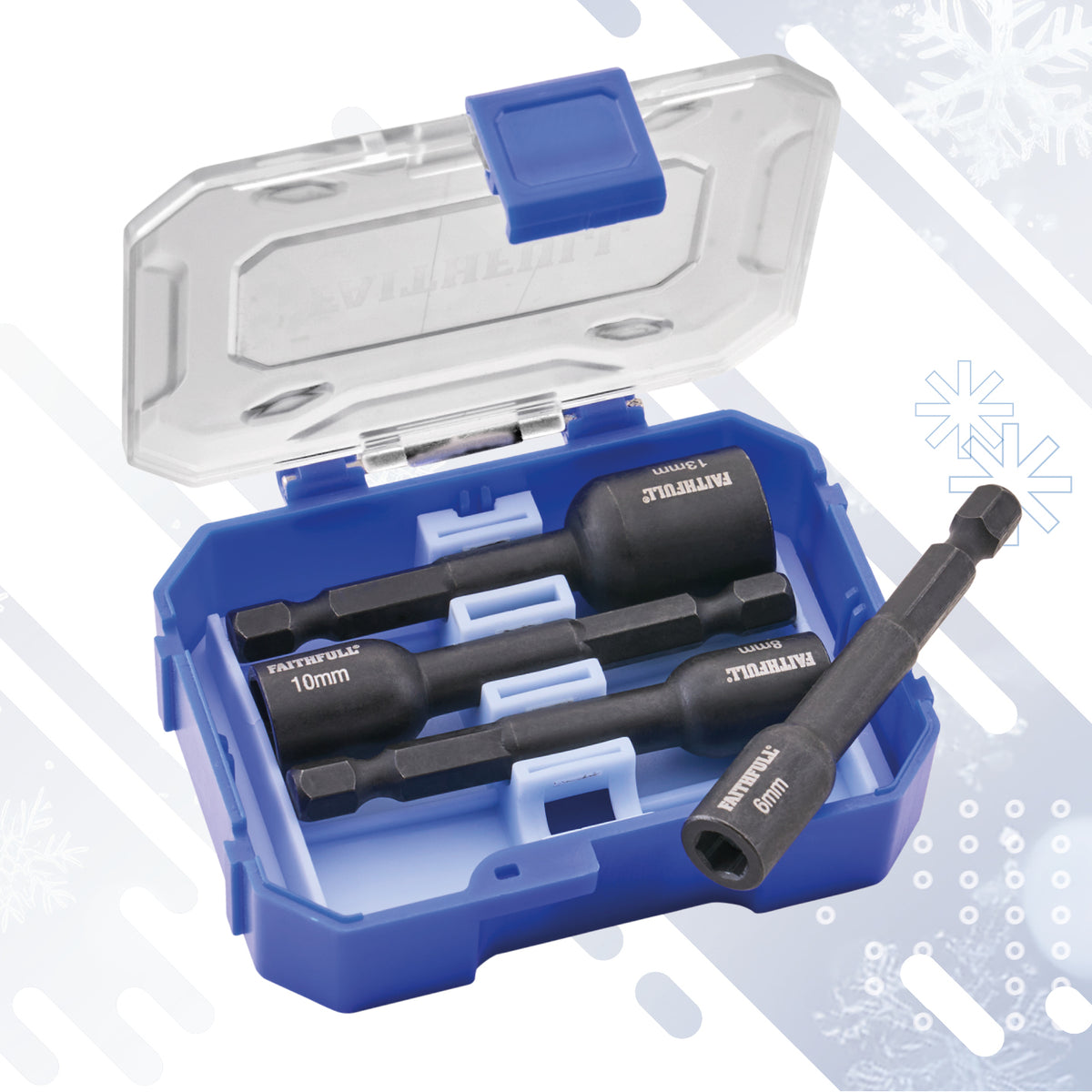 FAITHFULL 4 PIECE IMPACT NUT DRIVER SET XMS26NUTD4