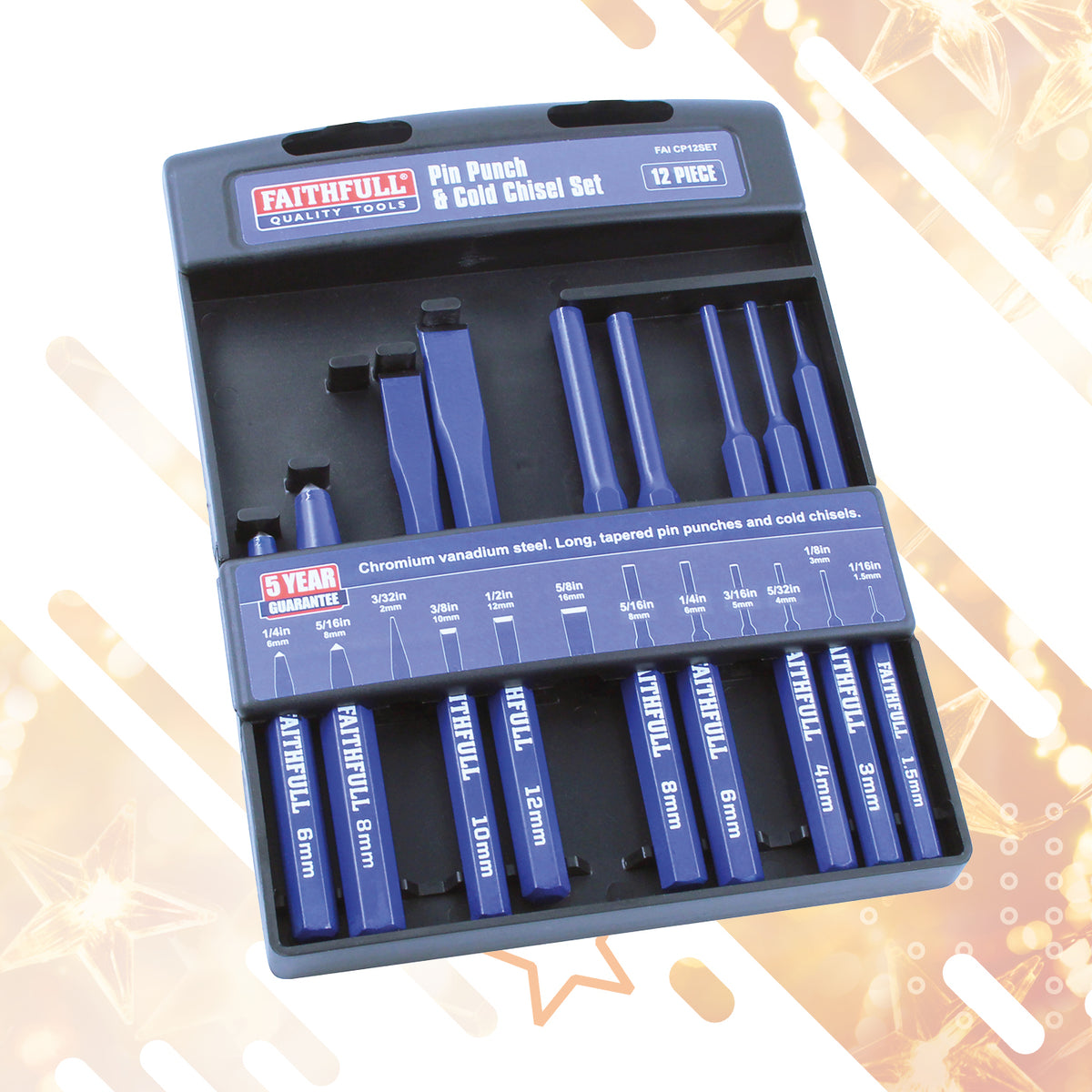 FAITHFULL 12 Piece Punch & Chisel Set XMS26PUNCH