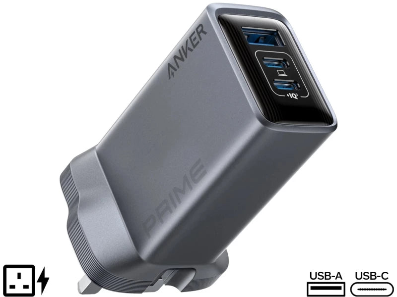Anker 100W USB-C/USB-A 3-Port GaN Prime Wall Charger - Grey - A2688241
