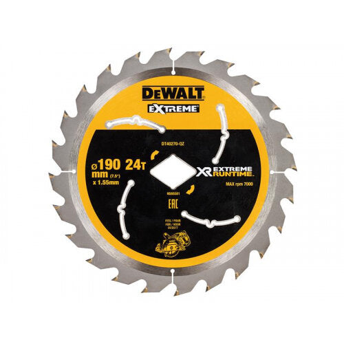DEWALT Extreme Runtime FlexVolt Circular Saw Blade 190mmxDiamondx24T