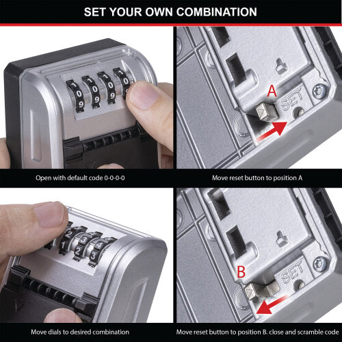 Master Lock Wall Mounted Key Lock Box Black/Grey XMS25KEYSAFE