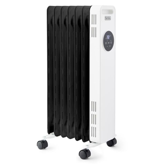 Black + Decker BXRA43011GB 1.5Kw Oil Filled Radiator 24Hr Digital Timer White