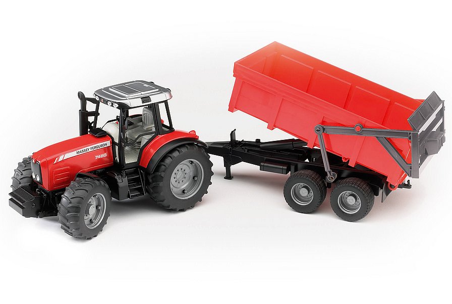 Bruder Massey Ferguson 7480 with tipping trailer