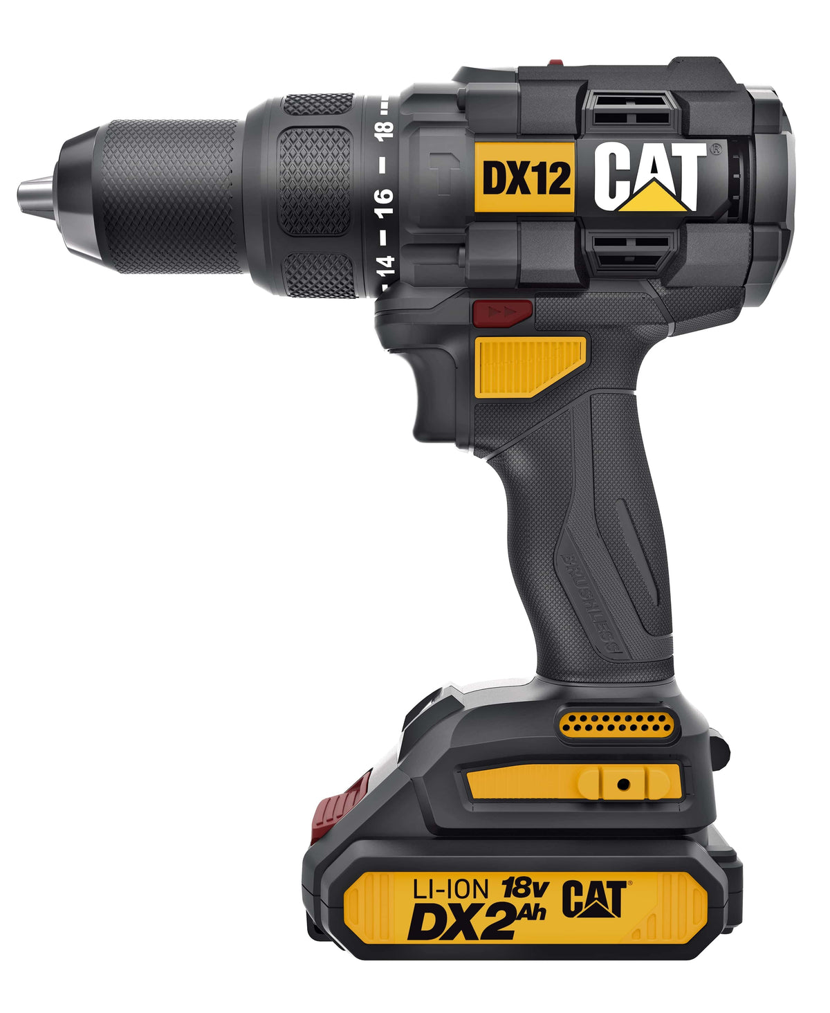 Cat Combi Drill KIT DX12 Brushless 18V 2 x 2.0Ah