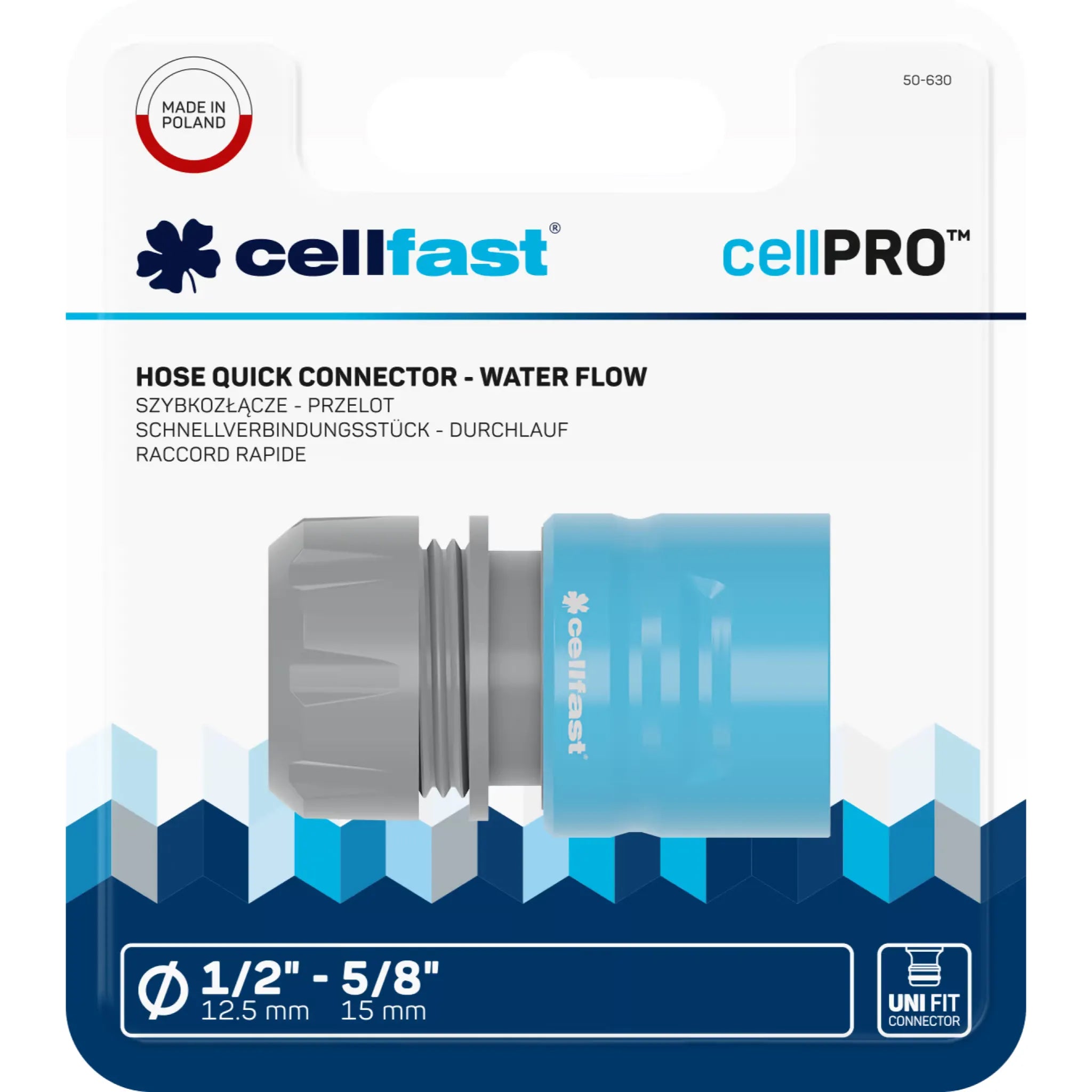 Cellfast Quick Connector CELLPRO™ 1/2″ – 5/8″ Through-Flow
