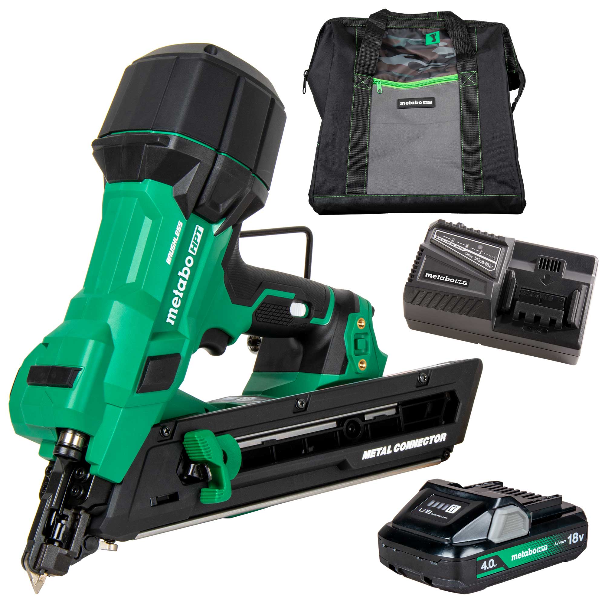Hikoki 18V MultiVolt Brushless 1-1/2" Metal Connector Nailer (1x4.0Ah) HPT NR1838DKA