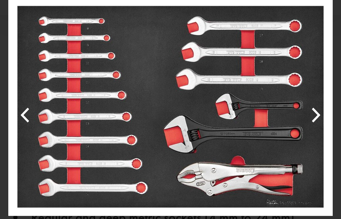 Teng 27″ Classic roller cabinet foam tool kit 217 pieces red TCMME217K