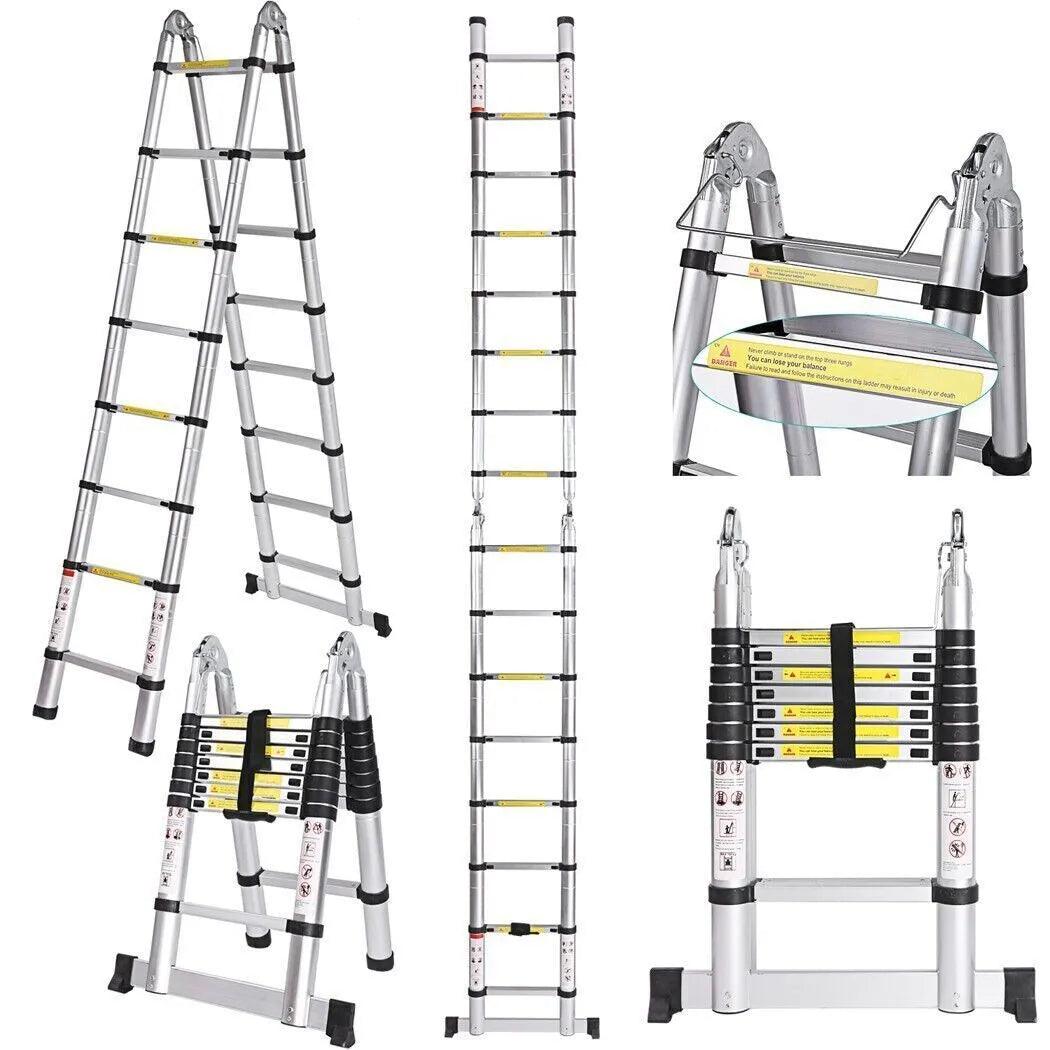 Safeline 5m aluminium telescopic ladder floor ladder multi-purpose ladder alloy conductor Monaghan Hire