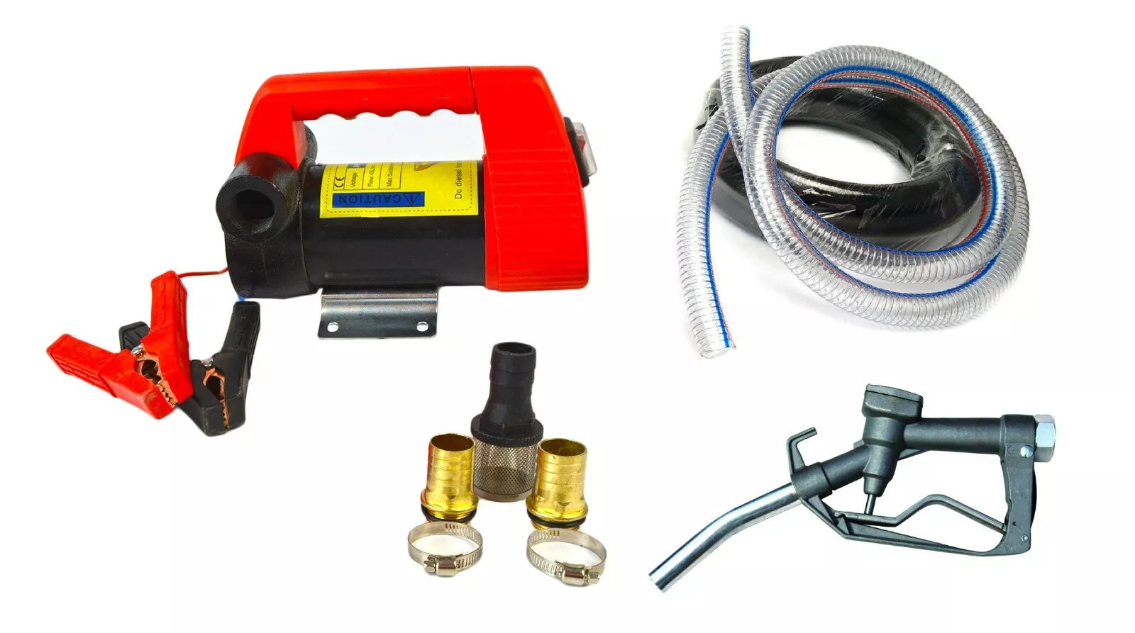 12V Diesel Transfer Pump Extract Electric Dispensing Fuel Hose Kit DC Portable