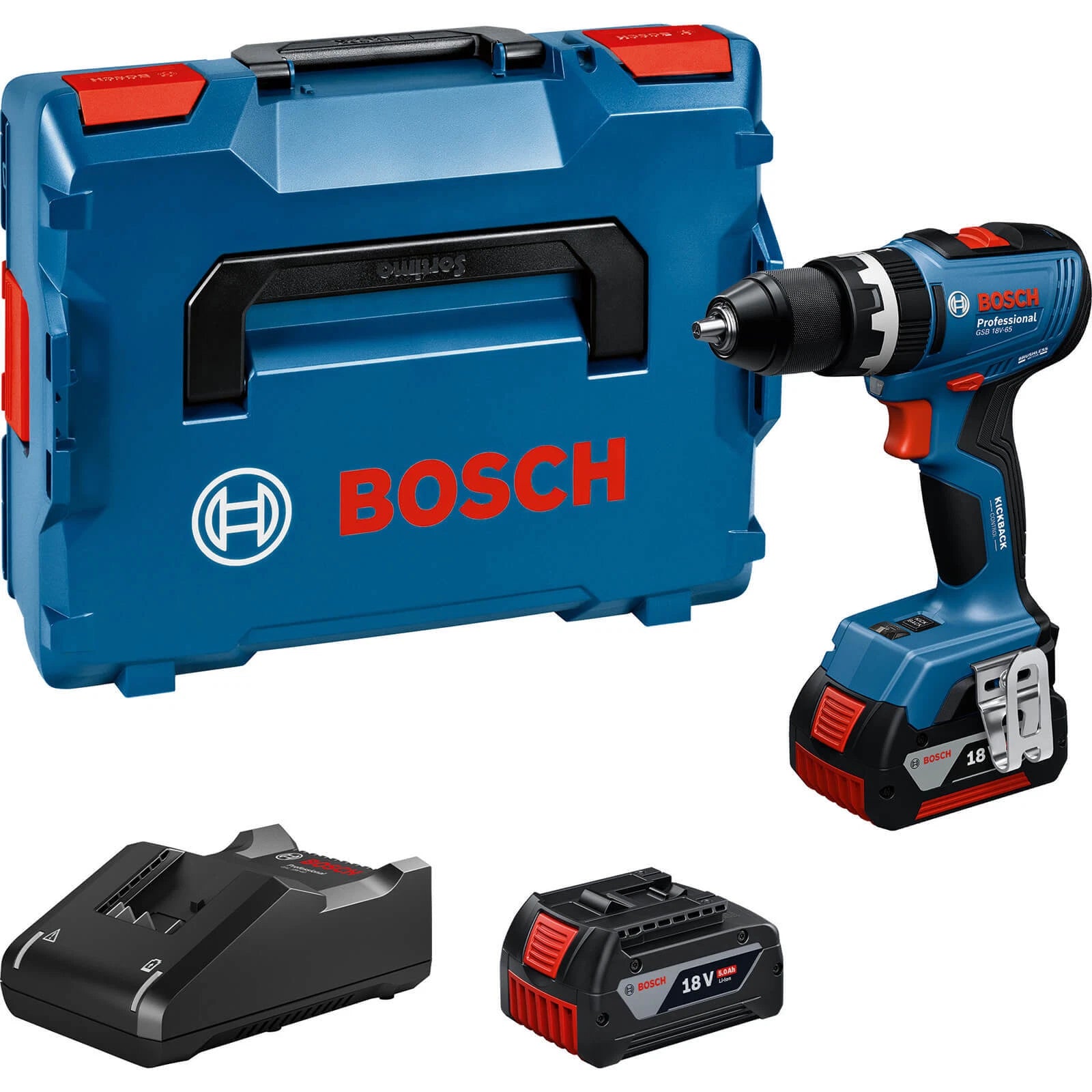 Bosch GSB 18V-65 18v Cordless Brushless Combi Drill 2 x 5ah Li-ion  XMS25COMBIB