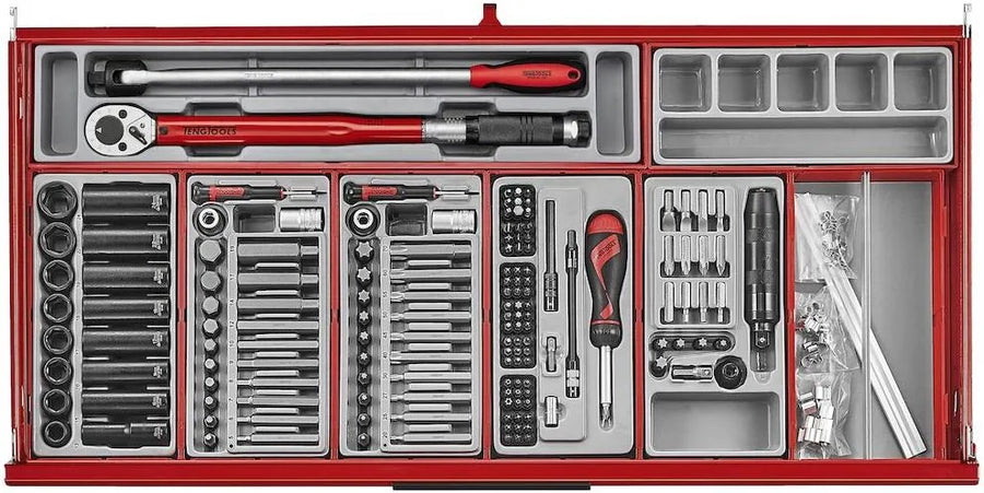 Teng TKW37R663T  37" PRO35™ roller cabinet tool kit 663 pieces red