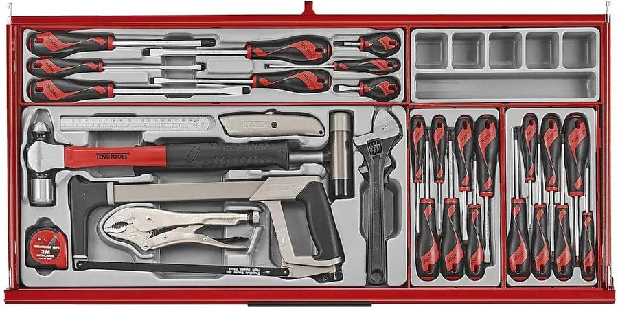 Teng TKW37R663T  37" PRO35™ roller cabinet tool kit 663 pieces red