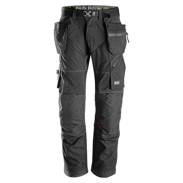 Snickers 6902 FlexiWork Work Trousers+ Holster Pockets (0404 Black) Monaghan Hire