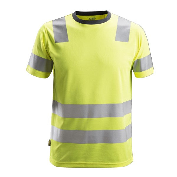 Snickers 2530 AllroundWork High Vis T-Shirt (6600 Yellow) Monaghan Hire
