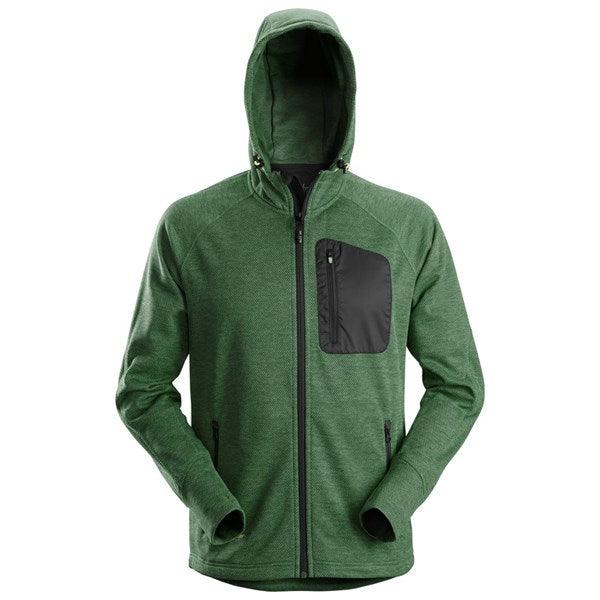 Snickers 8041 FlexiWork Fleece Hoodie (3904 Forest Green/Black) Monaghan Hire