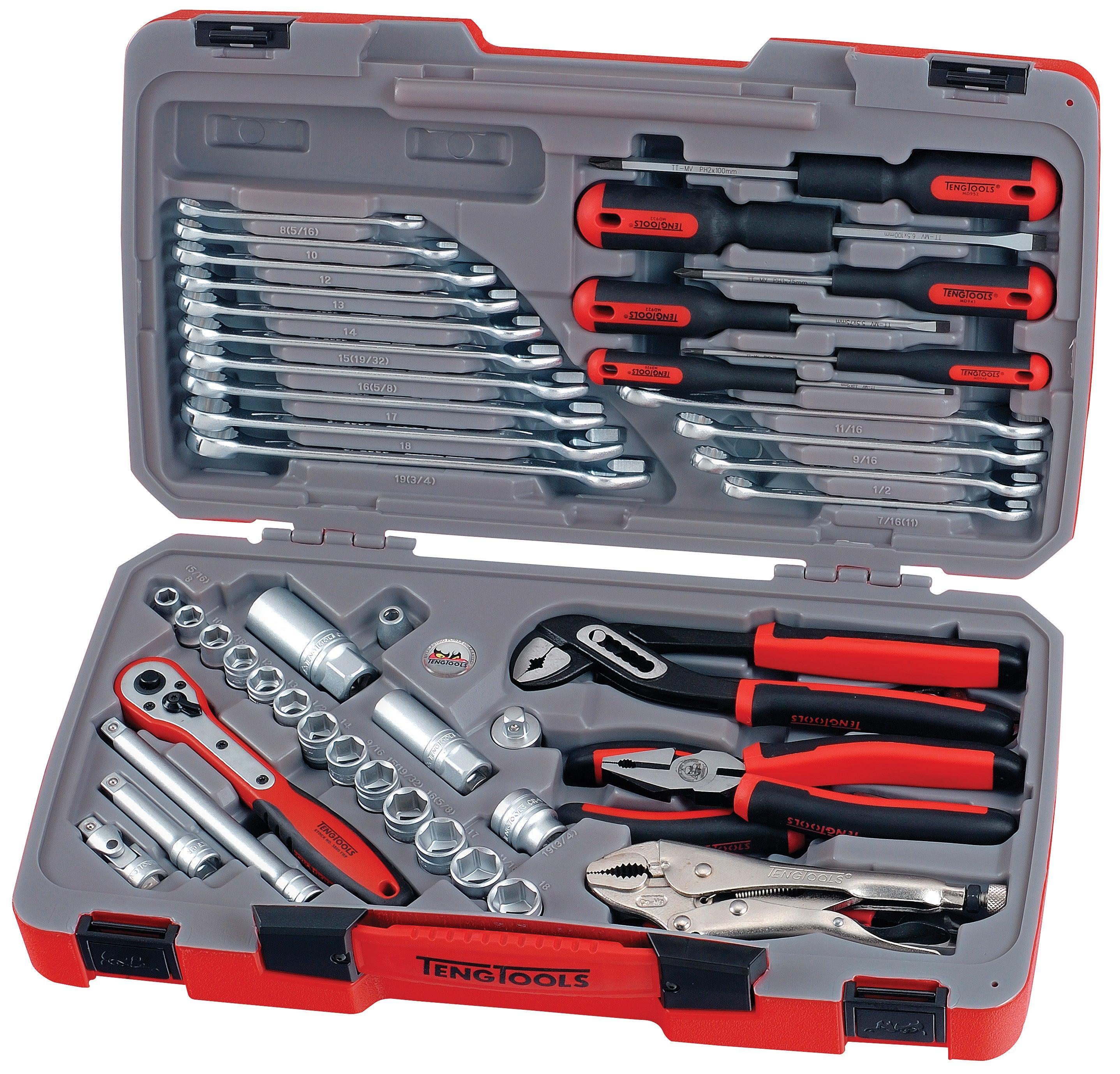 TengTools T3848 48 Piece 3/8" Drive Tool Set w/ 28 Piece Bit Set Monaghan Hire