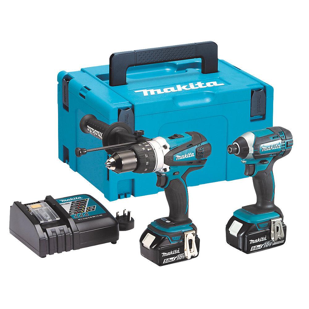 MAKITA DLX2145TJ 18V 5.0AH LI-ION LXT CORDLESS COMBI DRILL & IMPACT DRIVER TWIN PACK Makita