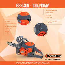 Oleo Mac GSH 400 Chainsaw- 16" bar